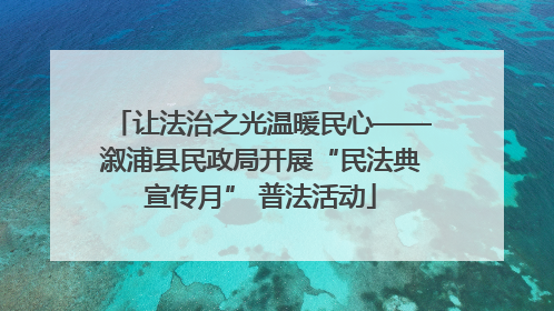 让法治之光温暖民心——溆浦县民政局开展“民法典宣传月” 普法活动