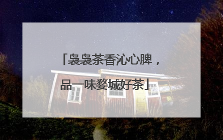 袅袅茶香沁心脾，品一味婺城好茶