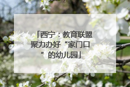 西宁：教育联盟聚力办好“家门口”的幼儿园