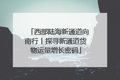 西部陆海新通道向南行丨探寻新通道货物运量增长密码