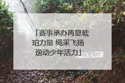 赛事承办再显琥珀力量 绳采飞扬逸动少年活力