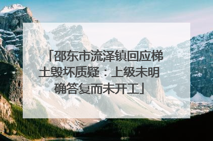 邵东市流泽镇回应梯土毁坏质疑：上级未明确答复而未开工
