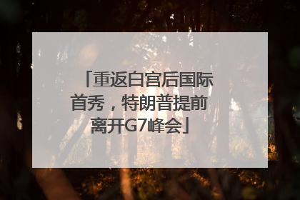 重返白宫后国际首秀，特朗普提前离开G7峰会