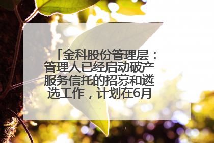 金科股份管理层：管理人已经启动破产服务信托的招募和遴选工作，计划在6月初召开评审会