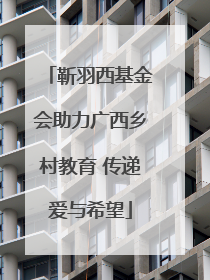 靳羽西基金会助力广西乡村教育 传递爱与希望