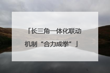 长三角一体化联动机制“合力成拳”