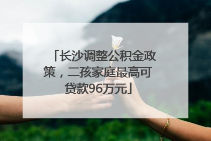 长沙调整公积金政策，二孩家庭最高可贷款96万元