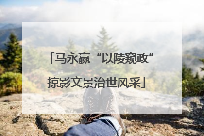 马永嬴“以陵窥政” 掠影文景治世风采
