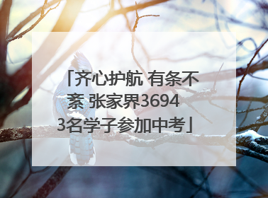 齐心护航 有条不紊 张家界36943名学子参加中考