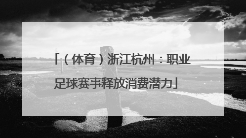 （体育）浙江杭州：职业足球赛事释放消费潜力