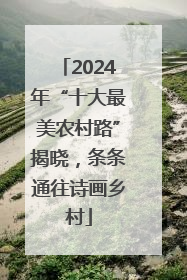 2024年“十大最美农村路”揭晓，条条通往诗画乡村